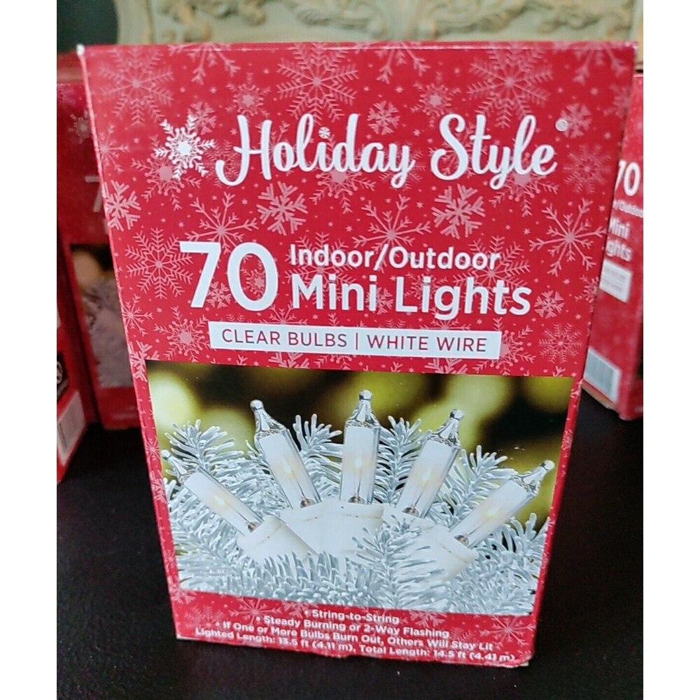 Holiday Style 70 Bulb Clear Lights With White Wire